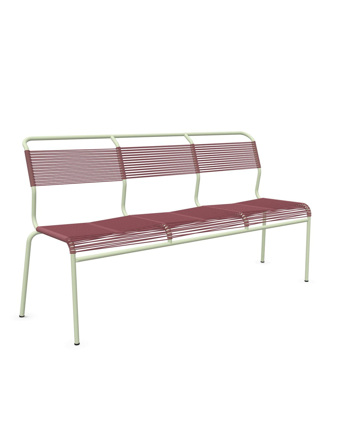 Schaffner Säntis Banc Spaghetti 3 places sans accoudoirs Bordeaux 38 Vert Pastel 64 