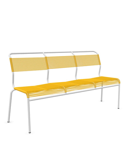 Schaffner Säntis Banc Spaghetti 3 places sans accoudoirs Jaune 11 Blanc 90 