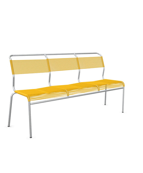Schaffner Säntis Banc Spaghetti 3 places sans accoudoirs Jaune 11 Galvanisé à chaud 02 