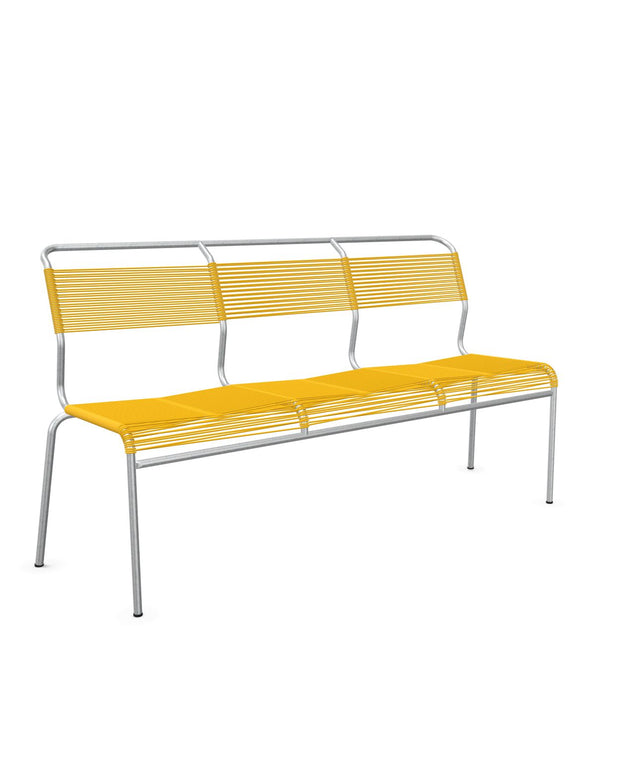 Schaffner Säntis Banc Spaghetti 3 places sans accoudoirs Jaune 11 Galvanisé à chaud 02 