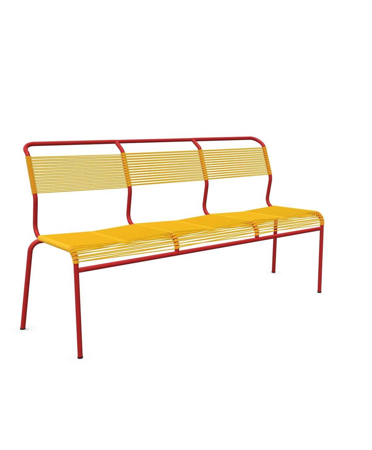 Schaffner Säntis Banc Spaghetti 3 places sans accoudoirs Jaune 11 Rouge 30 