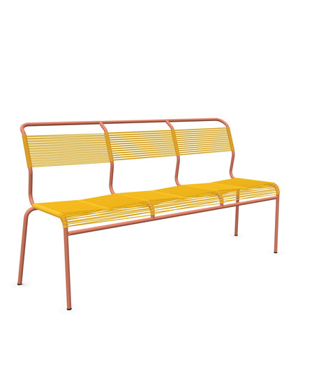 Schaffner Säntis Banc Spaghetti 3 places sans accoudoirs Jaune 11 Terracotta 84 