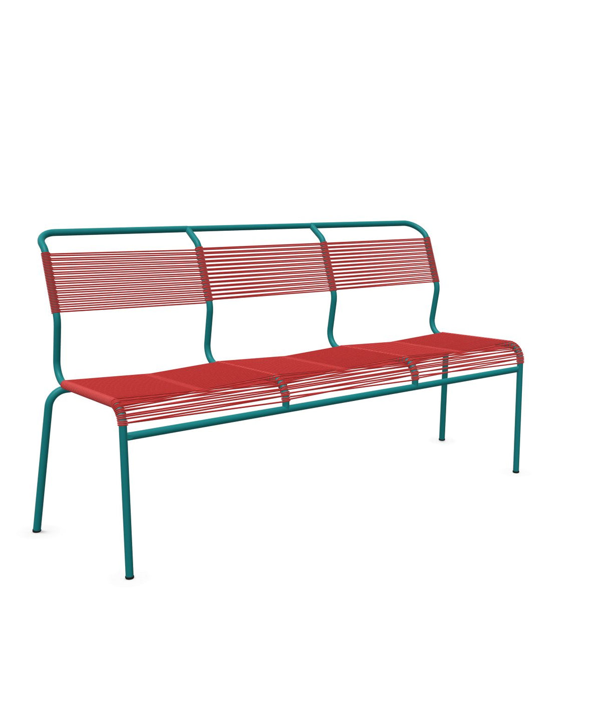 Schaffner Säntis Banc Spaghetti 3 places sans accoudoirs Rouge 30 Bleu Kali 56 