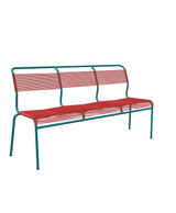 Schaffner Säntis Banc Spaghetti 3 places sans accoudoirs Rouge 30 Bleu Kali 56 