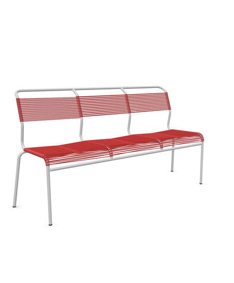 Schaffner Säntis Banc Spaghetti 3 places sans accoudoirs Rouge 30 Gris Argent 78 