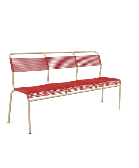 Schaffner Säntis Banc Spaghetti 3 places sans accoudoirs Rouge 30 Marron Pastel 83 