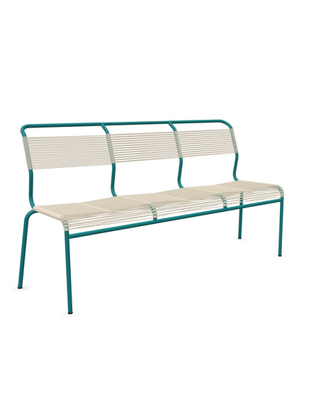 Schaffner Säntis Banc Spaghetti 3 places sans accoudoirs Sable Pastel 15 Bleu Kali 56 