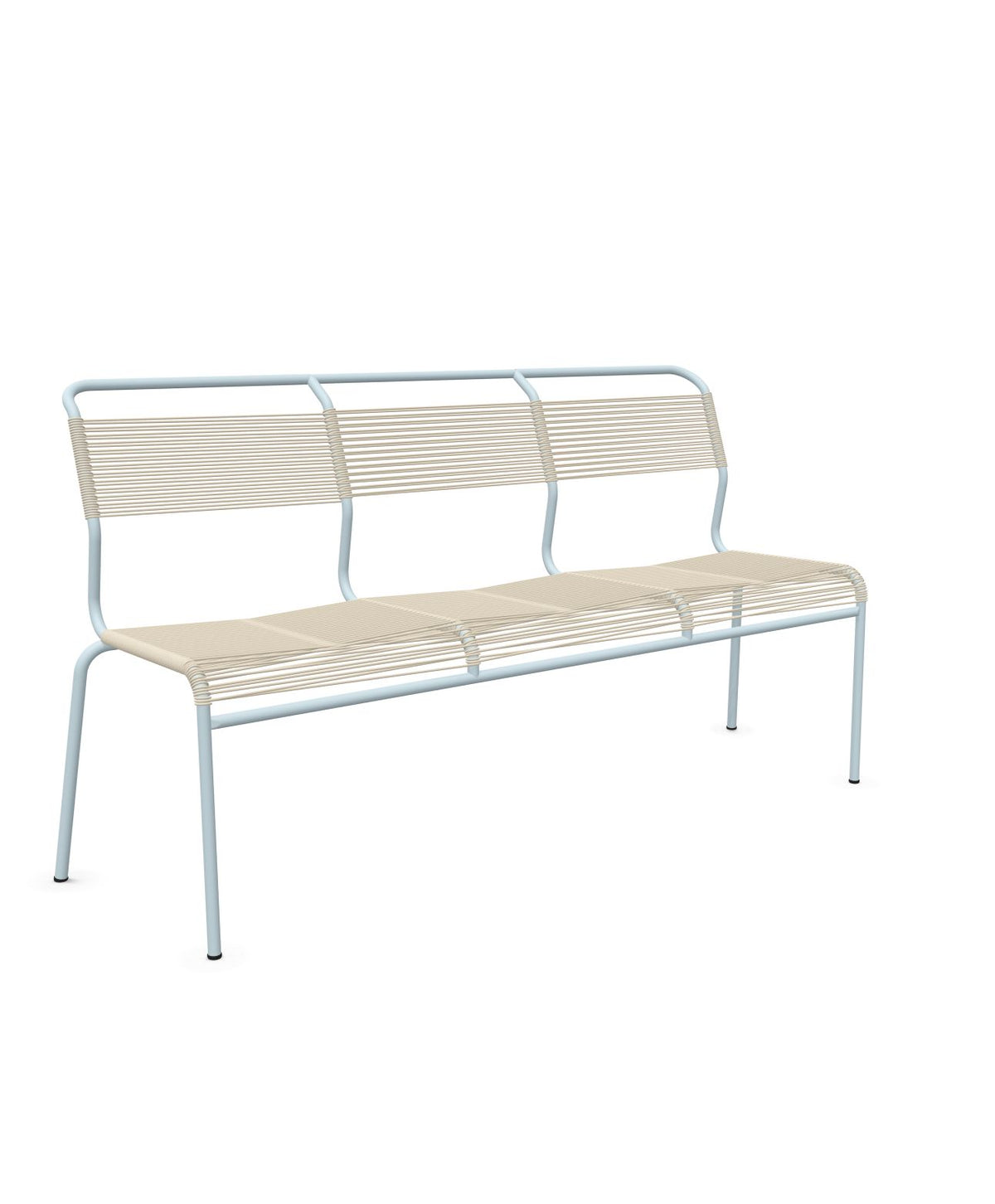 Schaffner Säntis Banc Spaghetti 3 places sans accoudoirs Sable Pastel 15 Bleu Pastel 51 