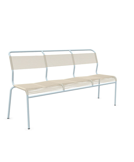Schaffner Säntis Banc Spaghetti 3 places sans accoudoirs Sable Pastel 15 Bleu Pastel 51 