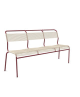 Schaffner Säntis Banc Spaghetti 3 places sans accoudoirs Sable Pastel 15 Bordeaux 38 
