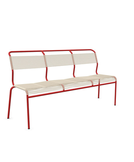 Schaffner Säntis Banc Spaghetti 3 places sans accoudoirs Sable Pastel 15 Rouge 30 
