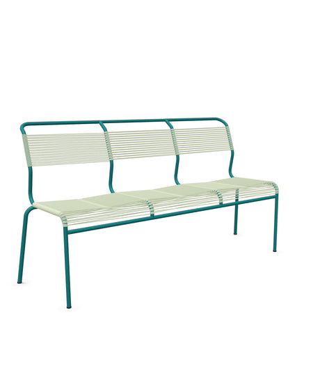 Schaffner Säntis Banc Spaghetti 3 places sans accoudoirs Vert Pastel 64 Bleu Kali 56 