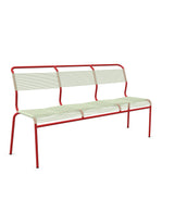 Schaffner Säntis Banc Spaghetti 3 places sans accoudoirs Vert Pastel 64 Rouge 30 
