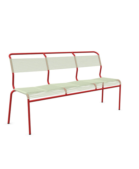 Schaffner Säntis Banc Spaghetti 3 places sans accoudoirs Vert Pastel 64 Rouge 30 