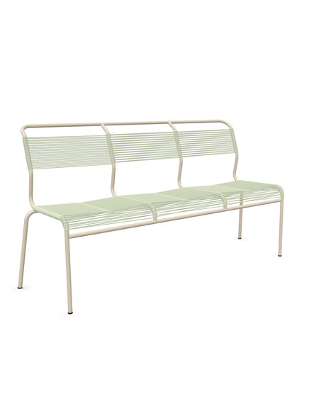 Schaffner Säntis Banc Spaghetti 3 places sans accoudoirs Vert Pastel 64 Sable Pastel 15 