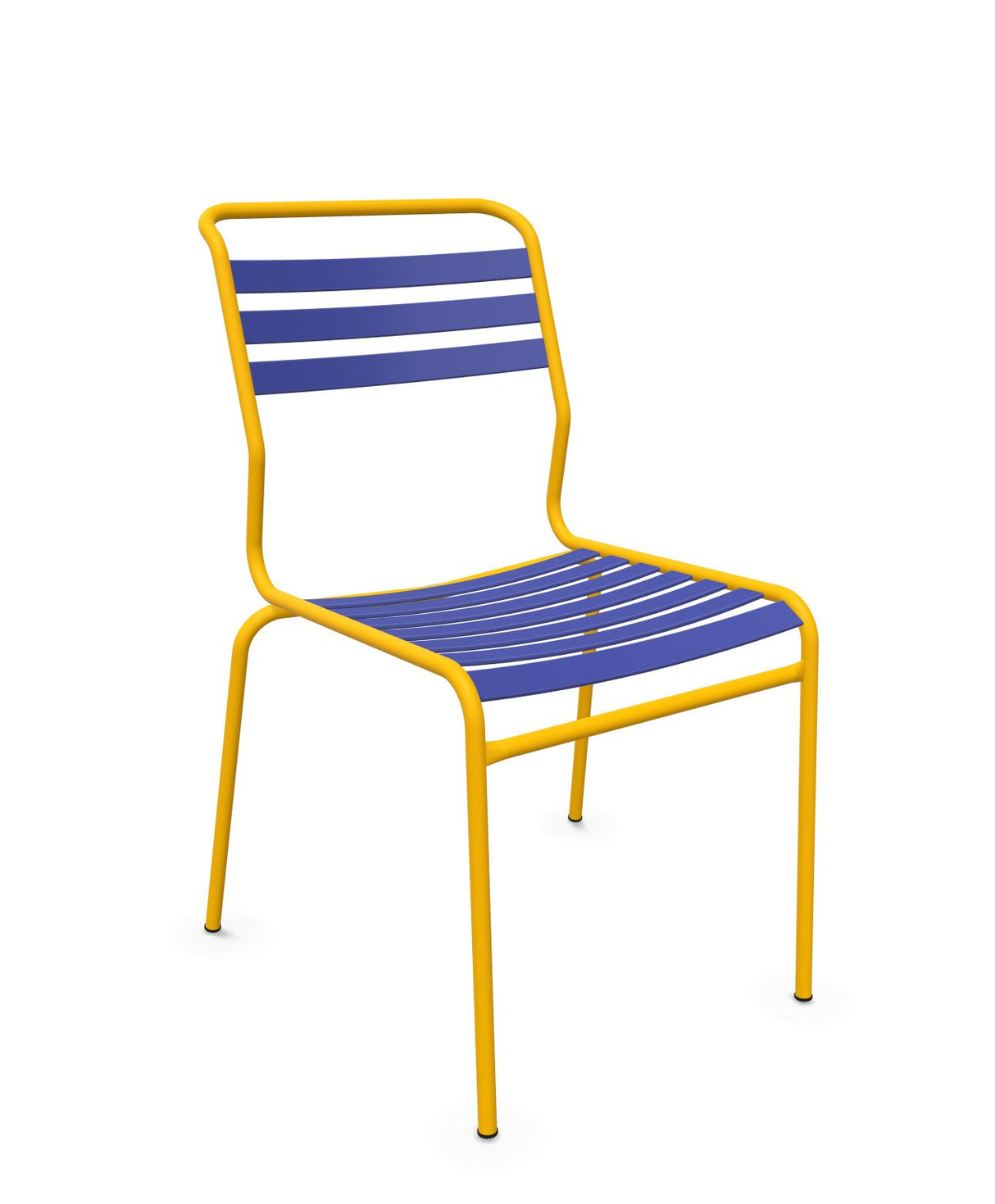 Schaffner Säntis Chaise à lattes Bleu 53 Jaune 11 