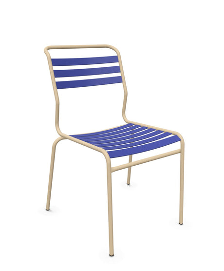 Schaffner Säntis Chaise à lattes Bleu 53 Marron Pastel 83 