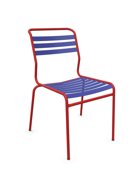 Schaffner Säntis Chaise à lattes Bleu 53 Rouge 30 