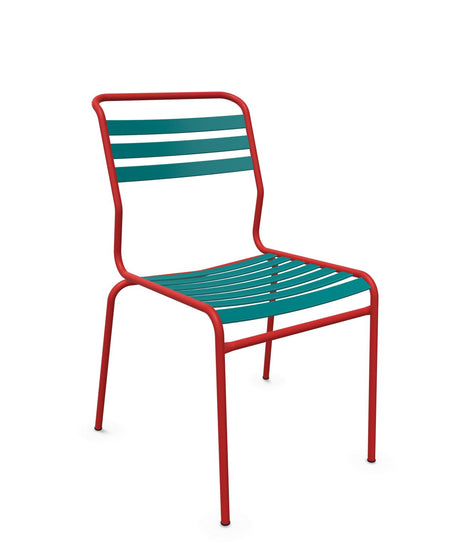 Schaffner Säntis Chaise à lattes Bleu Kali 56 Rouge 30 