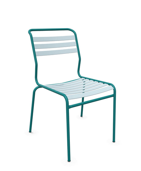 Schaffner Säntis Chaise à lattes Bleu Pastel 51 Bleu Kali 56 