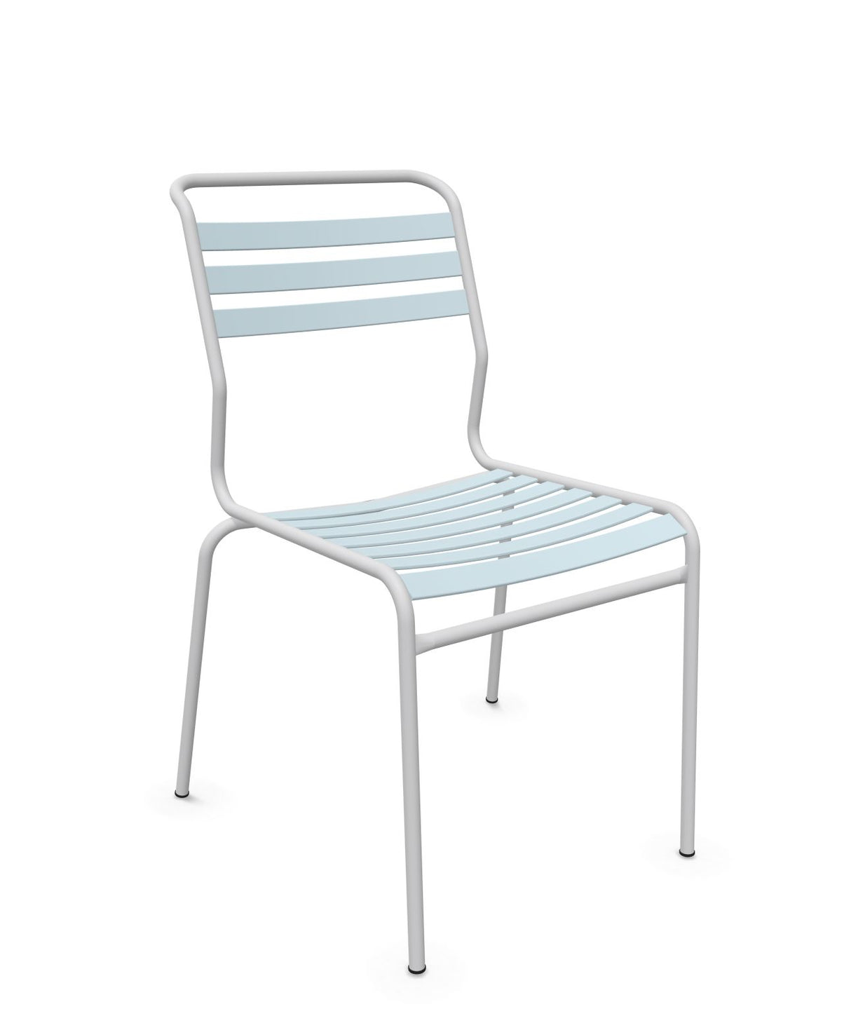Schaffner Säntis Chaise à lattes Bleu Pastel 51 Gris Argent 78 