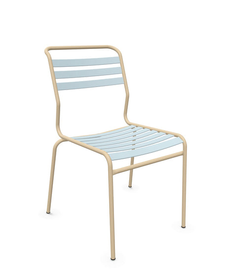 Schaffner Säntis Chaise à lattes Bleu Pastel 51 Marron Pastel 83 