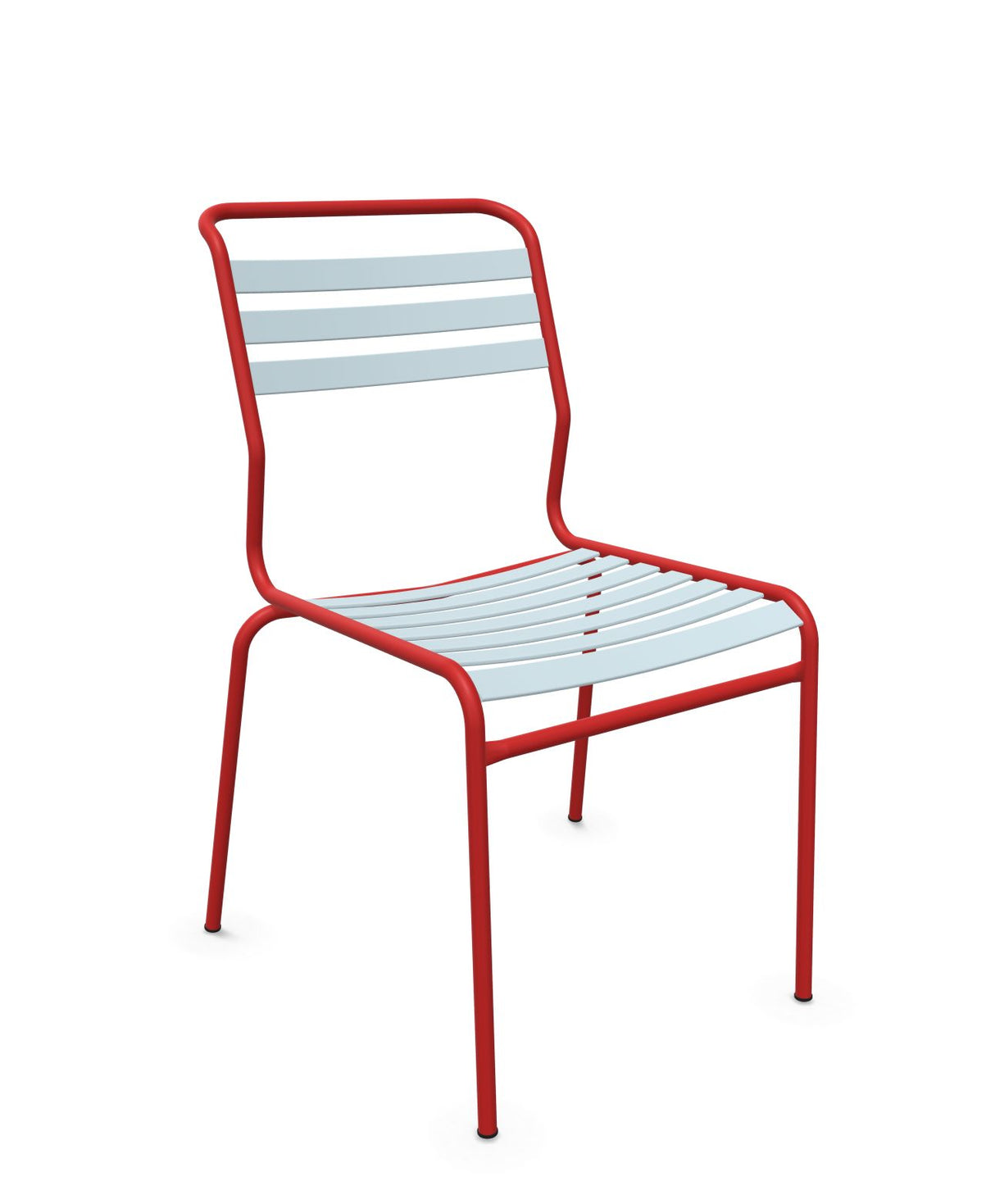 Schaffner Säntis Chaise à lattes Bleu Pastel 51 Rouge 30 