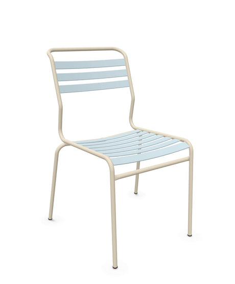 Schaffner Säntis Chaise à lattes Bleu Pastel 51 Sable Pastel 15 