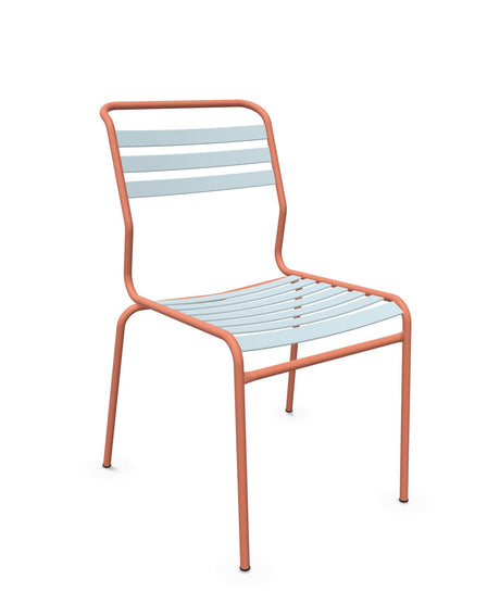Schaffner Säntis Chaise à lattes Bleu Pastel 51 Terracotta 84 