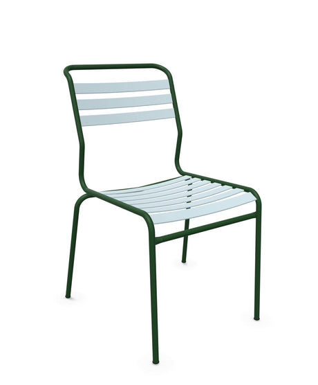 Schaffner Säntis Chaise à lattes Bleu Pastel 51 Vert Sapin 66 