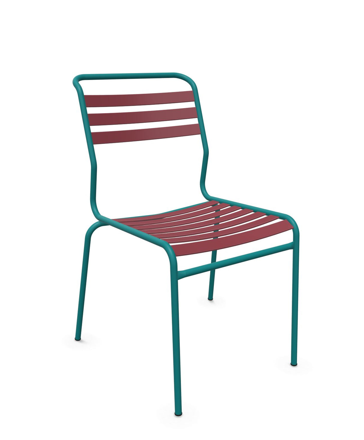 Schaffner Säntis Chaise à lattes Bordeaux 38 Bleu Kali 56 