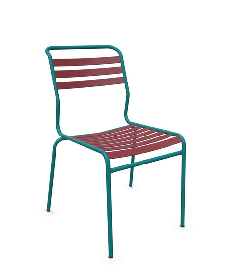Schaffner Säntis Chaise à lattes Bordeaux 38 Bleu Kali 56 