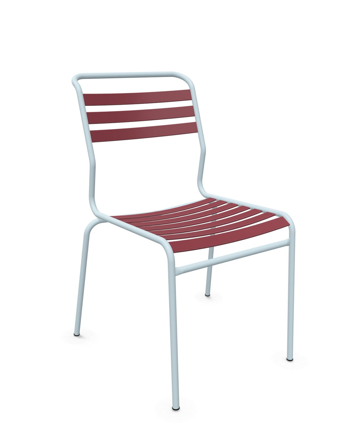 Schaffner Säntis Chaise à lattes Bordeaux 38 Bleu Pastel 51 