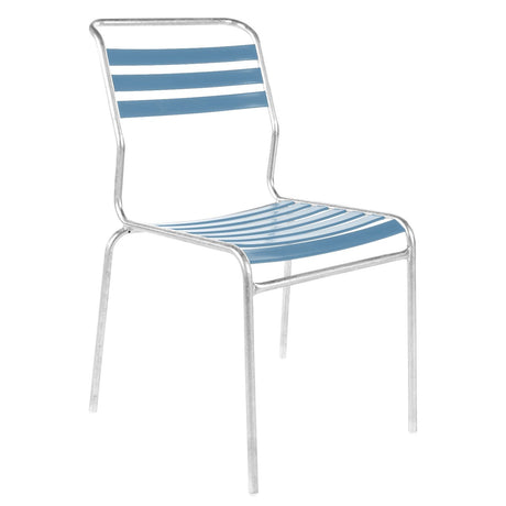 Schaffner Säntis Chaise à lattes GALAXUS Galvanisé à chaud 02 / bleu pastel 51 