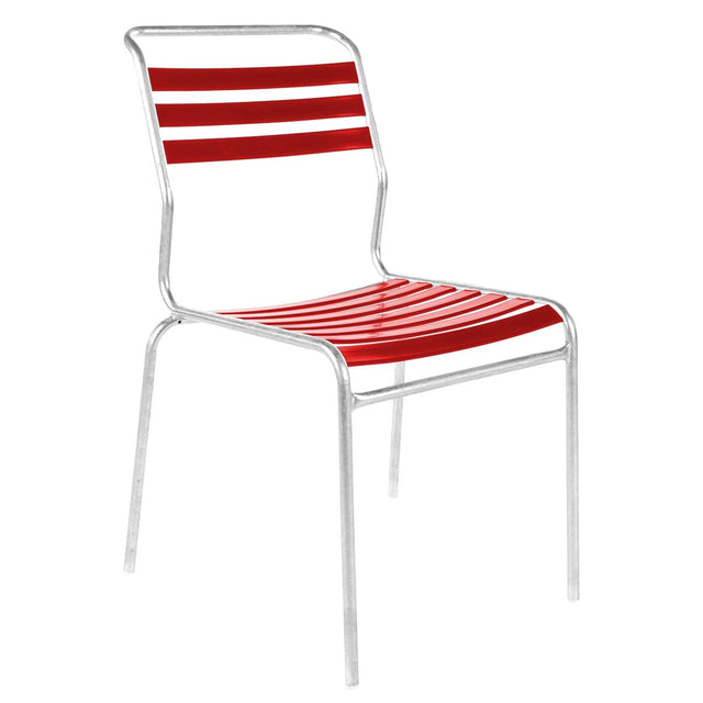 Schaffner Säntis Chaise à lattes GALAXUS Galvanisé à chaud 02 / rouge 30 