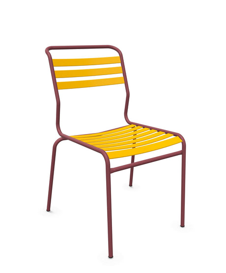 Schaffner Säntis Chaise à lattes Jaune 11 Bordeaux 38 