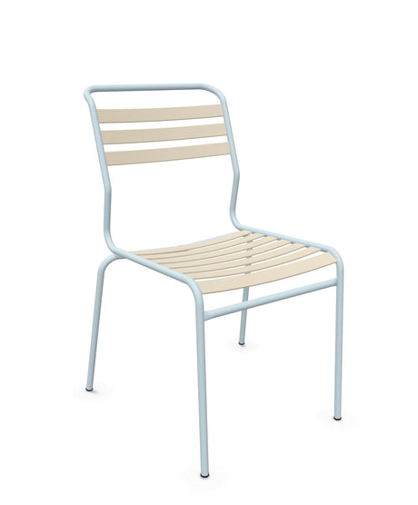 Schaffner Säntis Chaise à lattes Sable Pastel 15 Bleu Pastel 51 