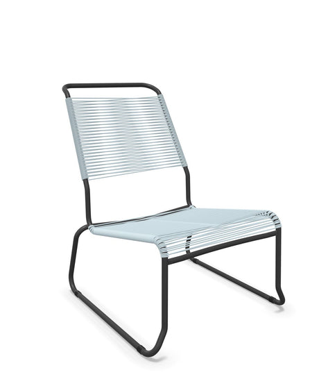 Schaffner Säntis Chaise basse Haut dossier luge Spaghetti Bleu Pastel 51 Anthracite 77 