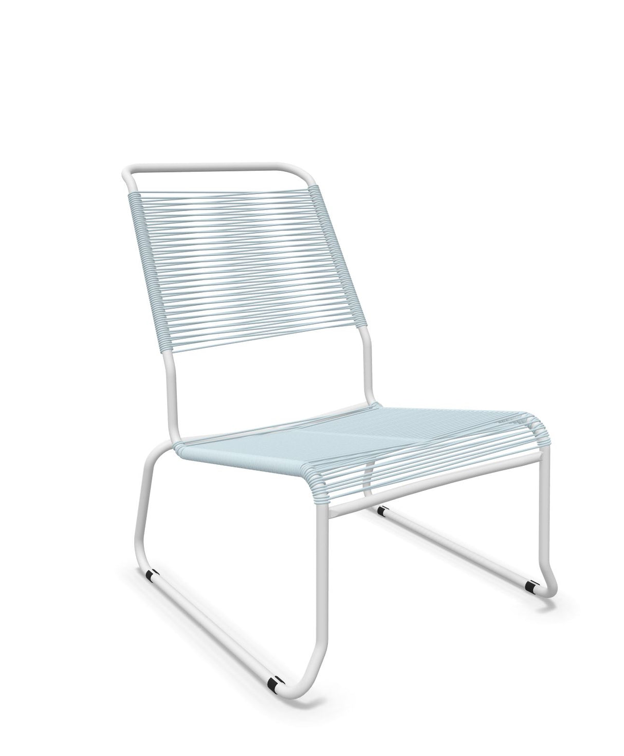 Schaffner Säntis Chaise basse Haut dossier luge Spaghetti Bleu Pastel 51 Blanc 90 