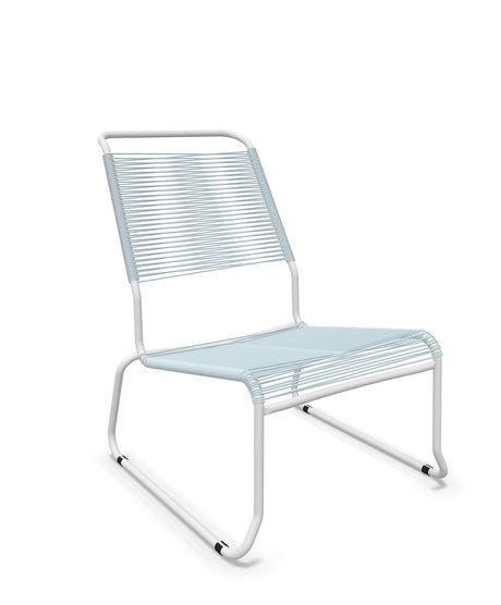 Schaffner Säntis Chaise basse Haut dossier luge Spaghetti Bleu Pastel 51 Blanc 90 
