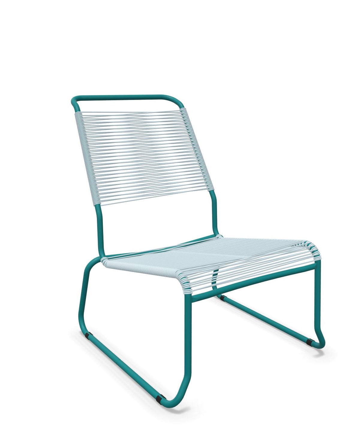 Schaffner Säntis Chaise basse Haut dossier luge Spaghetti Bleu Pastel 51 Bleu Kali 56 