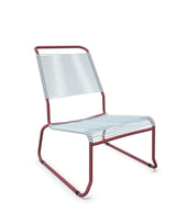 Schaffner Säntis Chaise basse Haut dossier luge Spaghetti Bleu Pastel 51 Bordeaux 38 