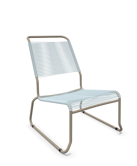 Schaffner Säntis Chaise basse Haut dossier luge Spaghetti Bleu Pastel 51 Champagne 85 