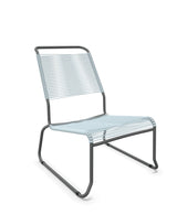Schaffner Säntis Chaise basse Haut dossier luge Spaghetti Bleu Pastel 51 Graphite 73 