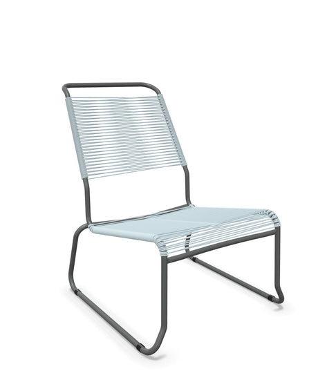 Schaffner Säntis Chaise basse Haut dossier luge Spaghetti Bleu Pastel 51 Graphite 73 