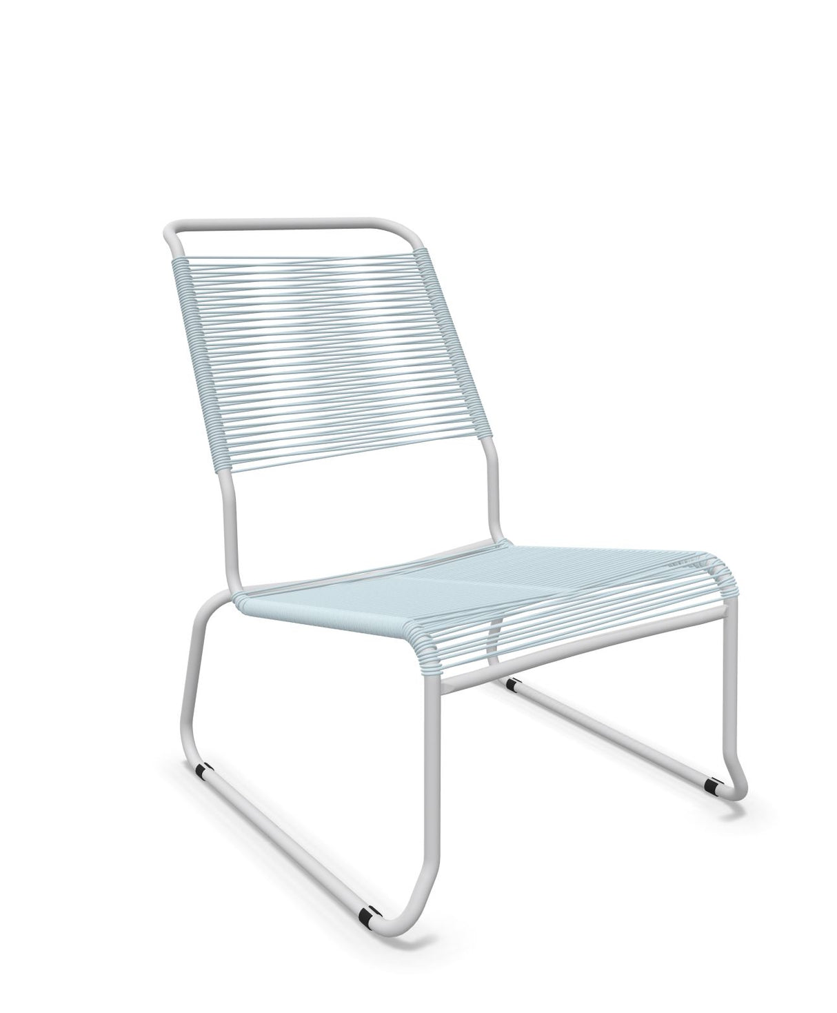 Schaffner Säntis Chaise basse Haut dossier luge Spaghetti Bleu Pastel 51 Gris Argent 78 
