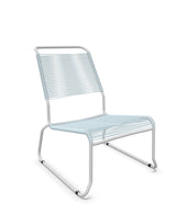Schaffner Säntis Chaise basse Haut dossier luge Spaghetti Bleu Pastel 51 Gris Argent 78 