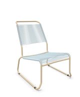 Schaffner Säntis Chaise basse Haut dossier luge Spaghetti Bleu Pastel 51 Marron Pastel 83 