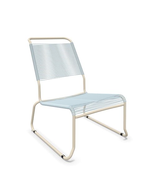 Schaffner Säntis Chaise basse Haut dossier luge Spaghetti Bleu Pastel 51 Sable Pastel 15 
