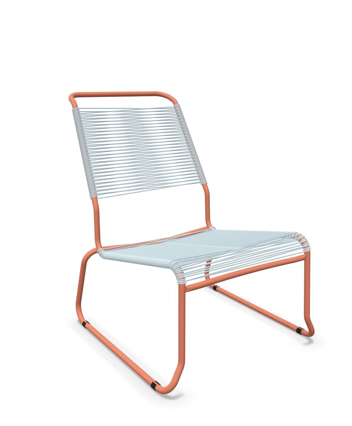 Schaffner Säntis Chaise basse Haut dossier luge Spaghetti Bleu Pastel 51 Terracotta 84 